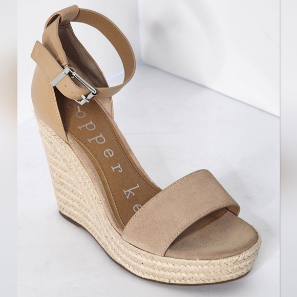 Copper Key Hightide Suede Ankle Strap Espadrille Platform Sandals Size 8.5 - Picture 2 of 8